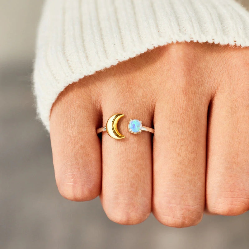 Minimalist Star & Moon Promise Ring